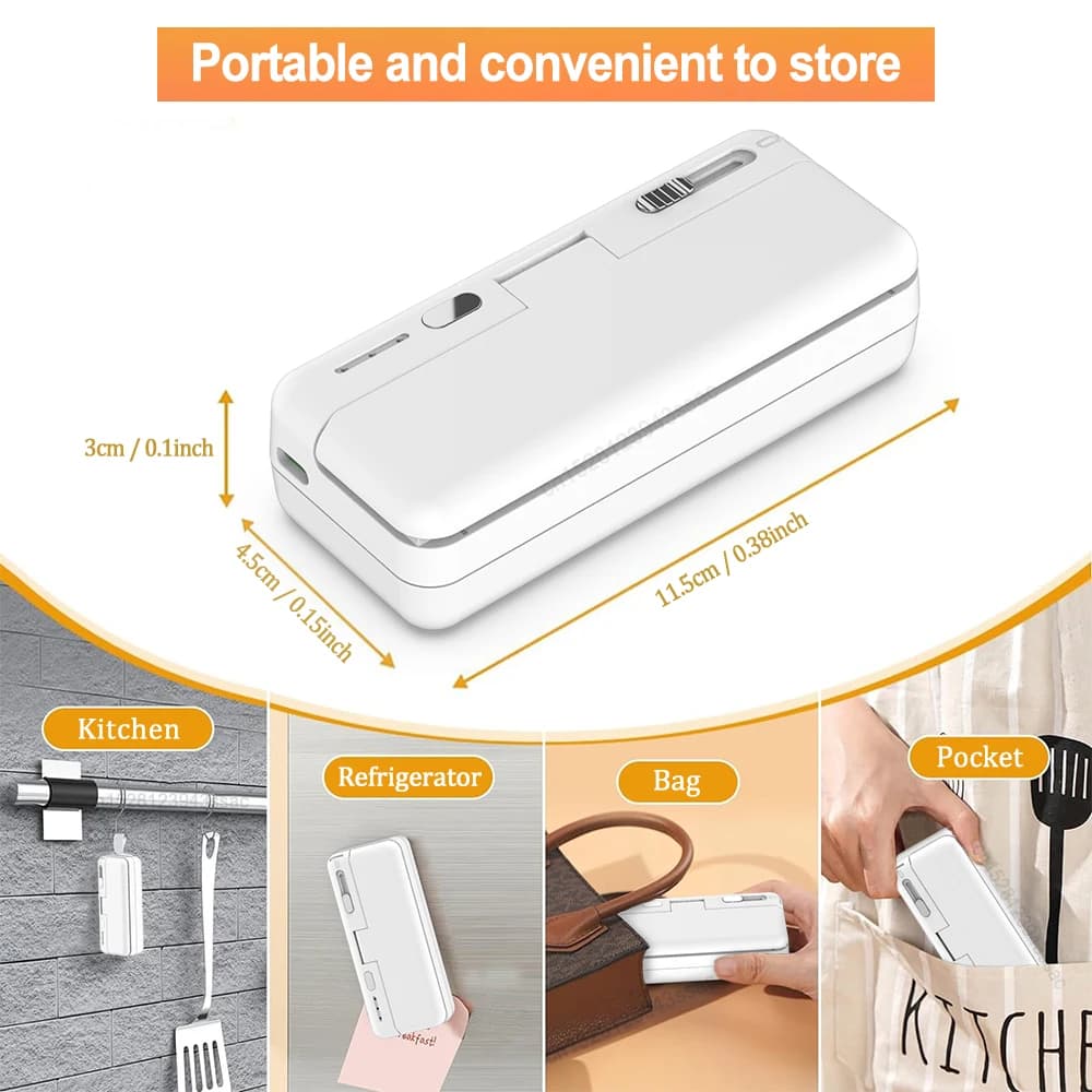 Mini scelleuse 2 en 1 pour sacs en plastique, Machine Portable pour emballage alimentaire, scelleuse