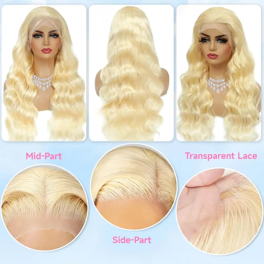 613 perruque avant en dentelle cheveux humains 13x6 perruques de cheveux humains blonds 250% densité