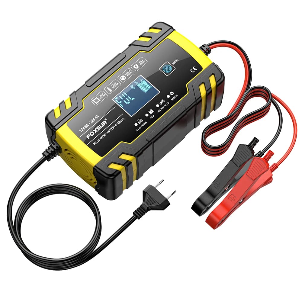 Chargeur de batterie de voiture 12V 8A/24V 4A, démarrage automatique, chargeur rapide, utilisation p