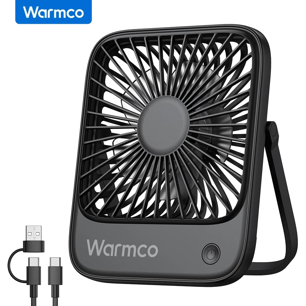 Warmco Mini ventilateurs de bureau USB ventilateur de refroidissement de bureau USB-C portable 3 vit