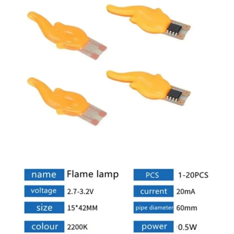 Bougies Flash Cob Led 3V, flamme Edison, Filament LED, Diode 2200K, décoration de fête d'anniversair