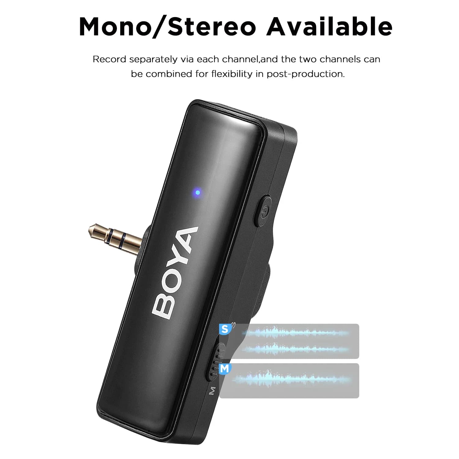 BOYA BOYALINK Un microphone cravate sans fil pour iPhone, Android, PC, ordinateur, appareils photo r