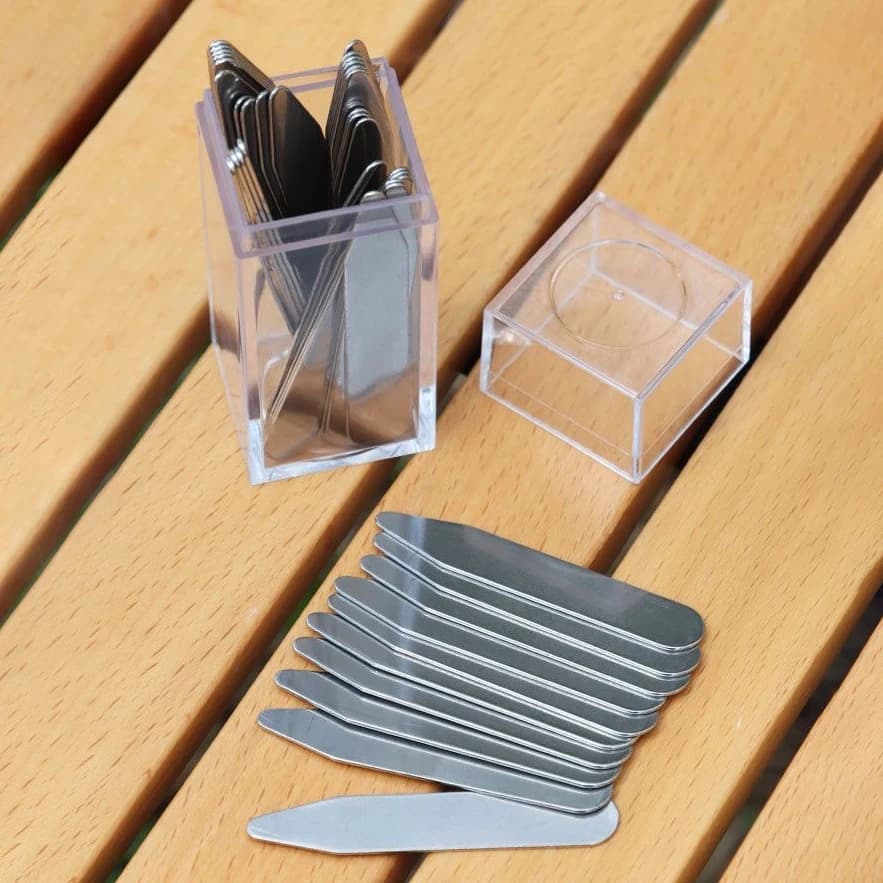 40 pièces de supports de col en acier inoxydable pour chemises habillées pour hommes, 2,2" 2,5" 2,7"