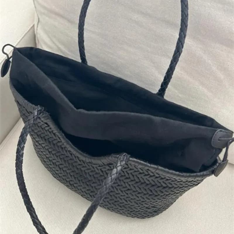 100% peau de vache naturelle tissage sacs à main main concepteur en cuir véritable femme fourre-tout