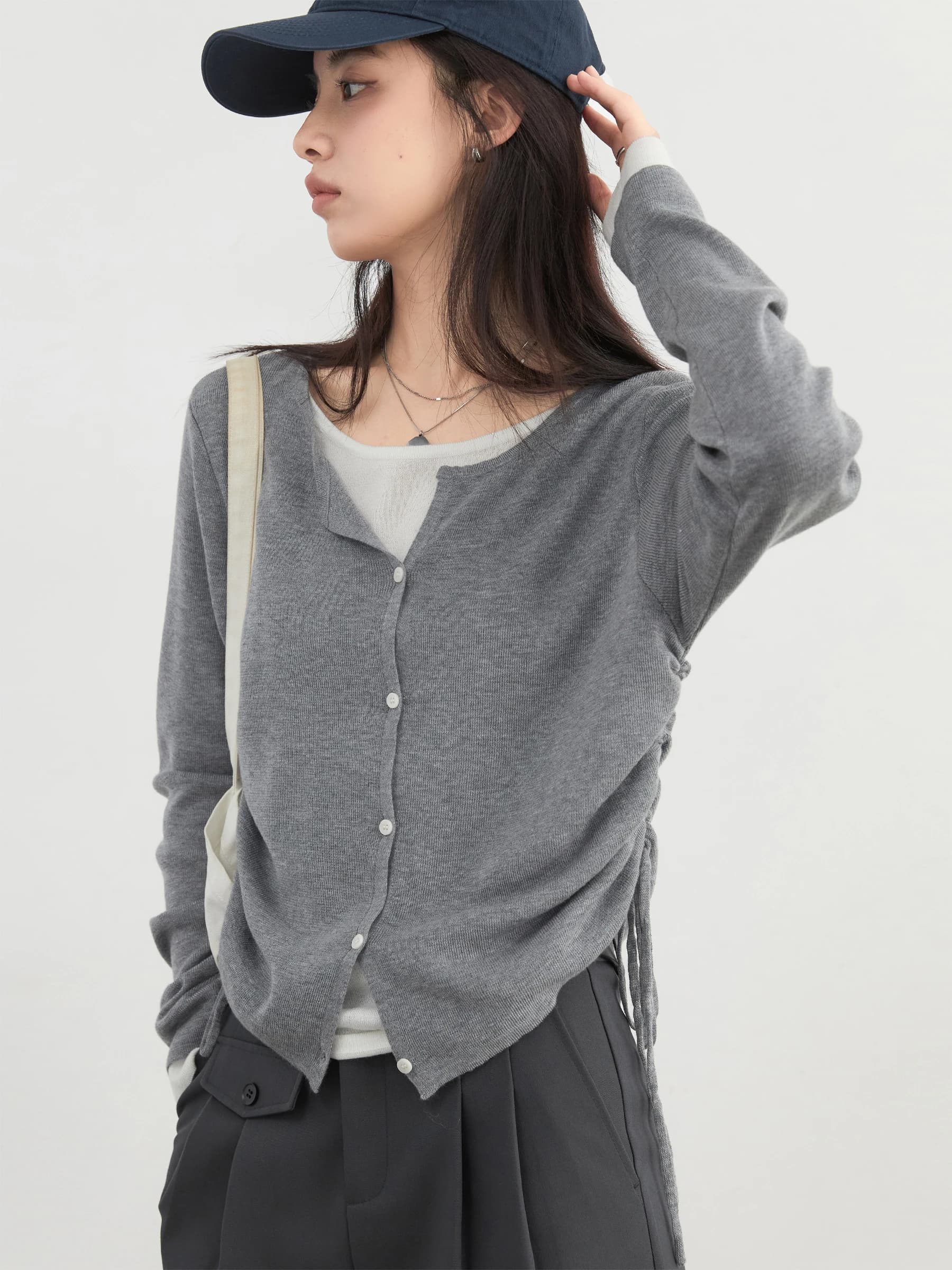 CHIC VEN nouveau coréen femmes chandails mince pull conception femme haut col rond cordon taille tri