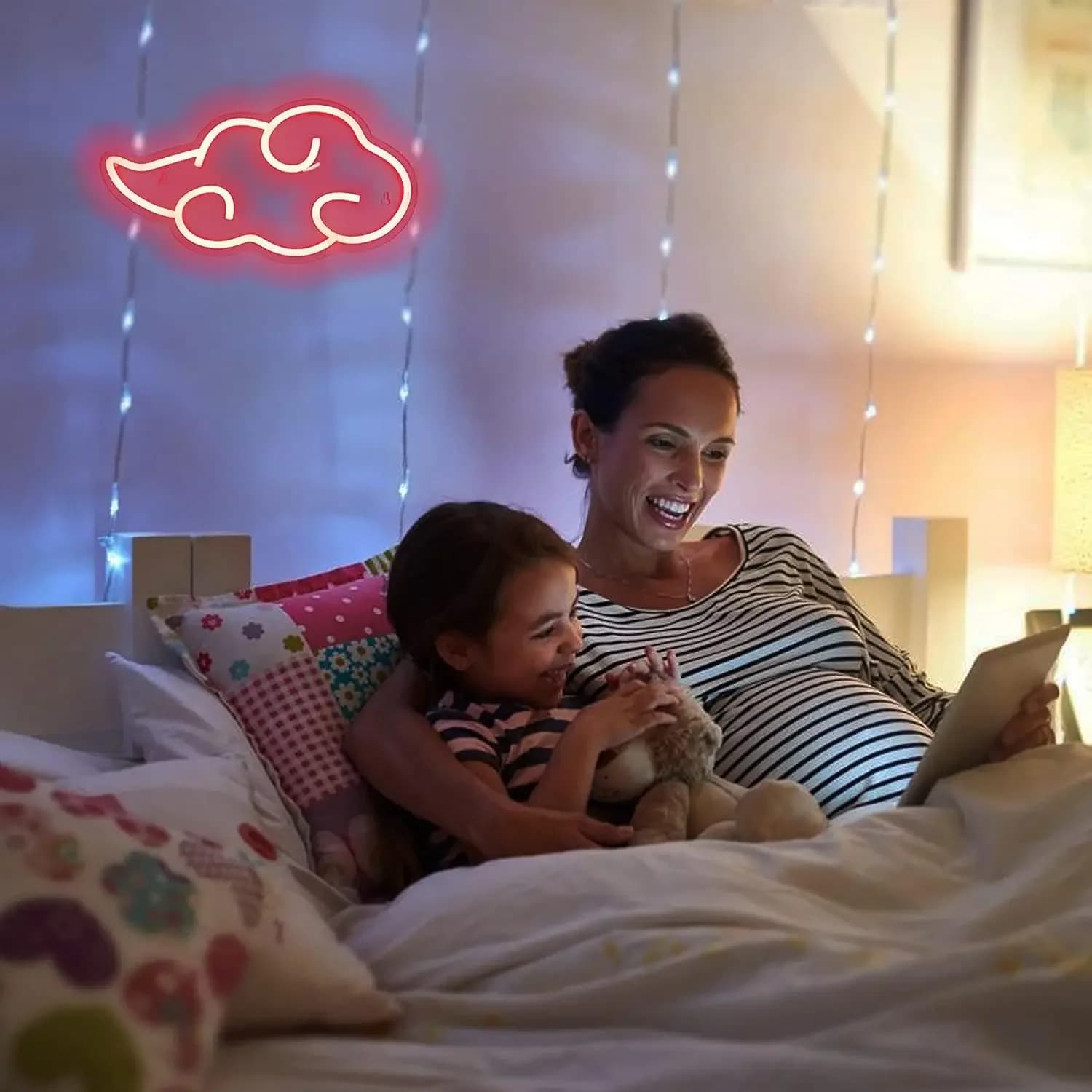 Lumière néon LED nuage pour chambre ou salle de jeux, lampe alimentée par USB, décoration esthétique