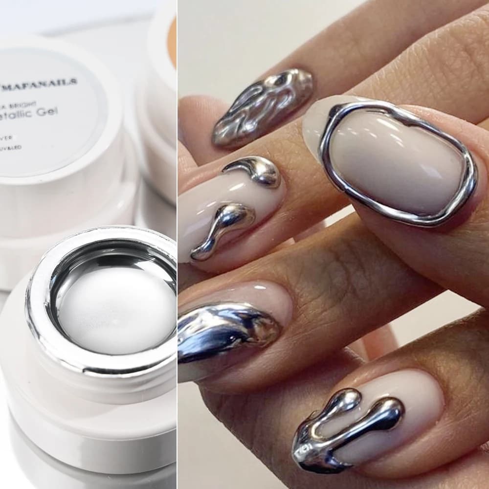 1 boîte de vernis à ongles Gel métallique effet miroir doré, ligne de Nail Art française/peinture de