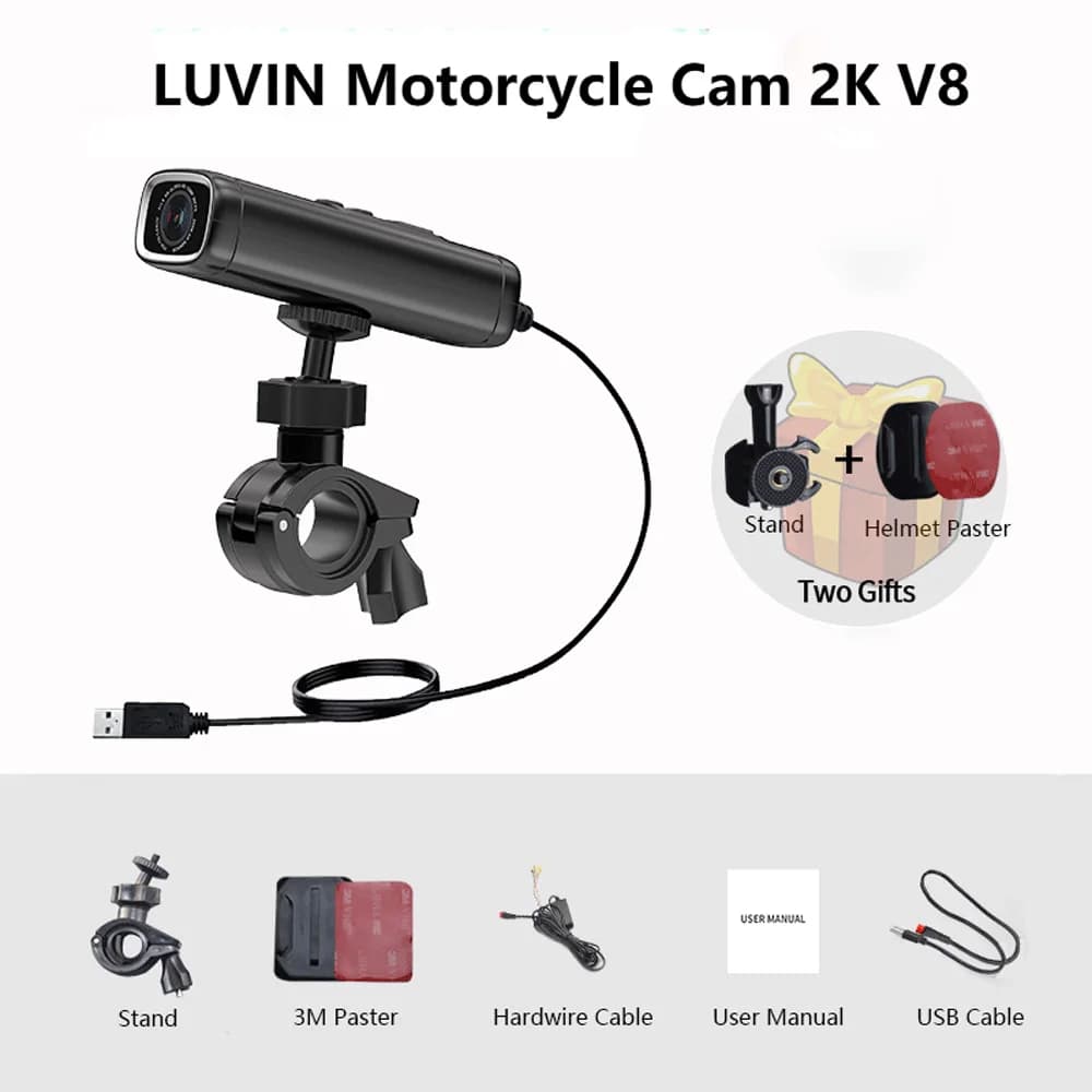 Caméra de tableau de bord pour Moto Dvr, enregistreur vidéo 1440P, application WiFi, étanche, enregi