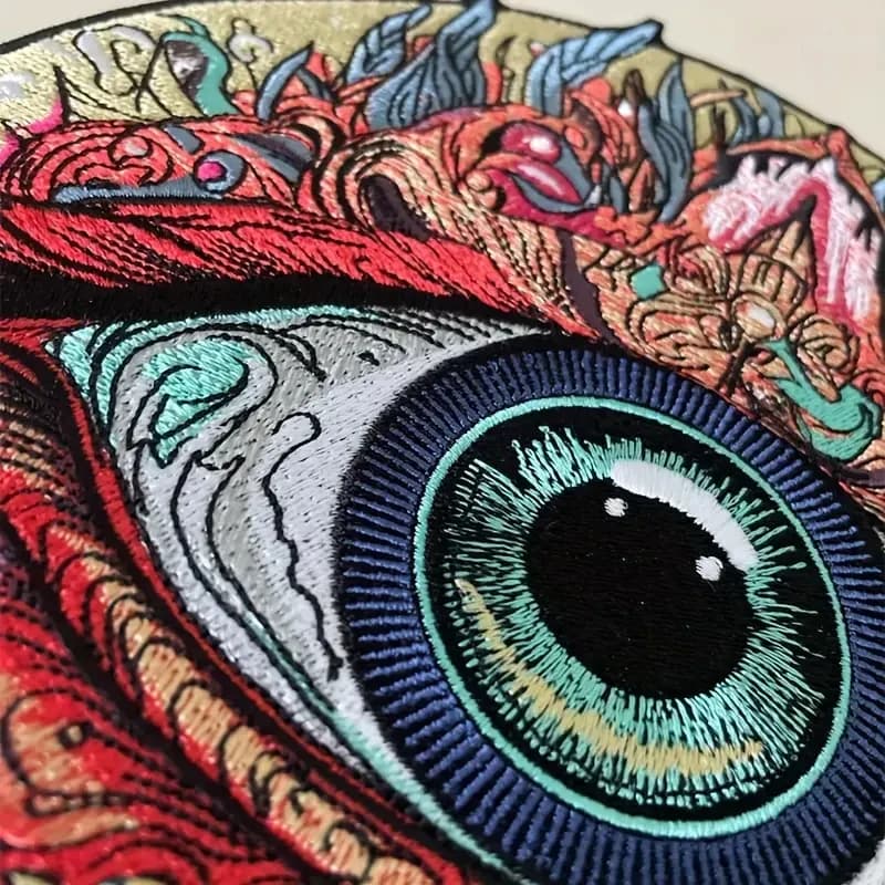 Patch brodé œil mystérieux de grande taille, Badge inspirant, cadeau à faire soi-même, patchs à repa