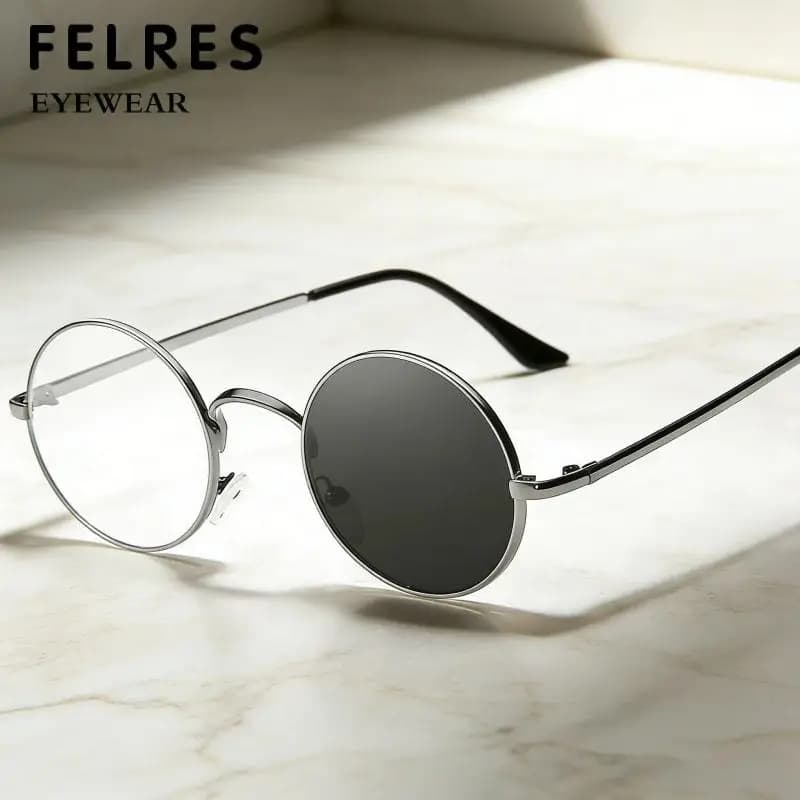 Lunettes de lecture photochromiques rondes en métal pour hommes et femmes, lunettes presbytes finies