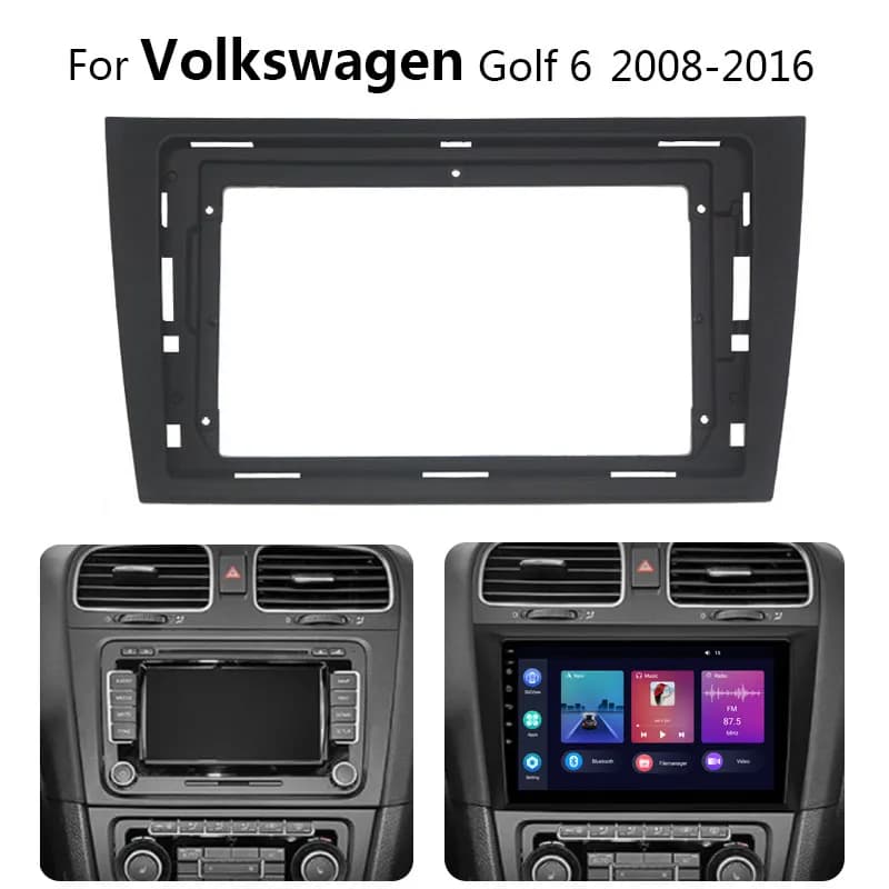 Kit de cadre d'autoradio 9 "2 Din pour Volkswagen Golf 6, 2008-2016, unité principale stéréo automat