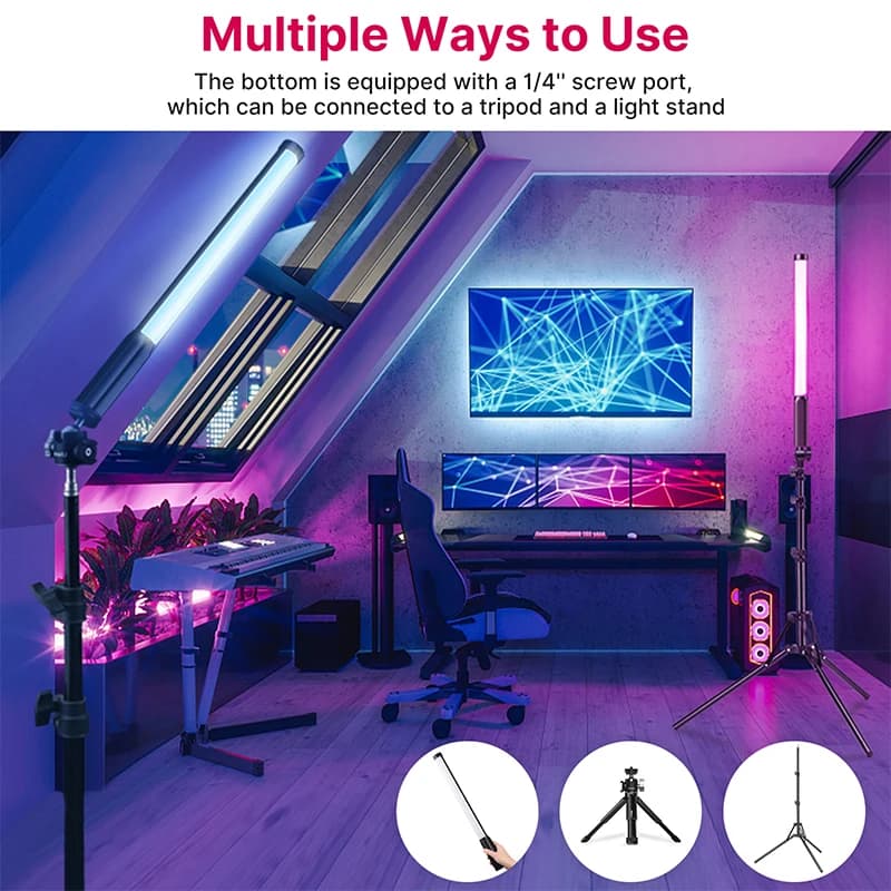 Ulanzi VL119 bâton lumineux coloré RGB portable 19.68 pouces baguette lumineuse LED portable CRI 95 