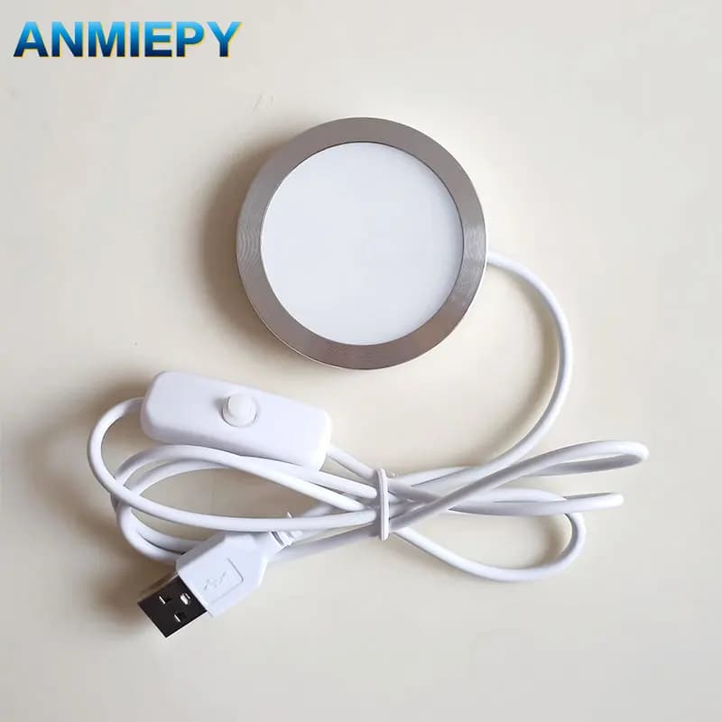 Projecteur LED USB 5V, Mini lampe d'armoire Ultra-mince avec interrupteur 3w 5w 7w, affichage de bij
