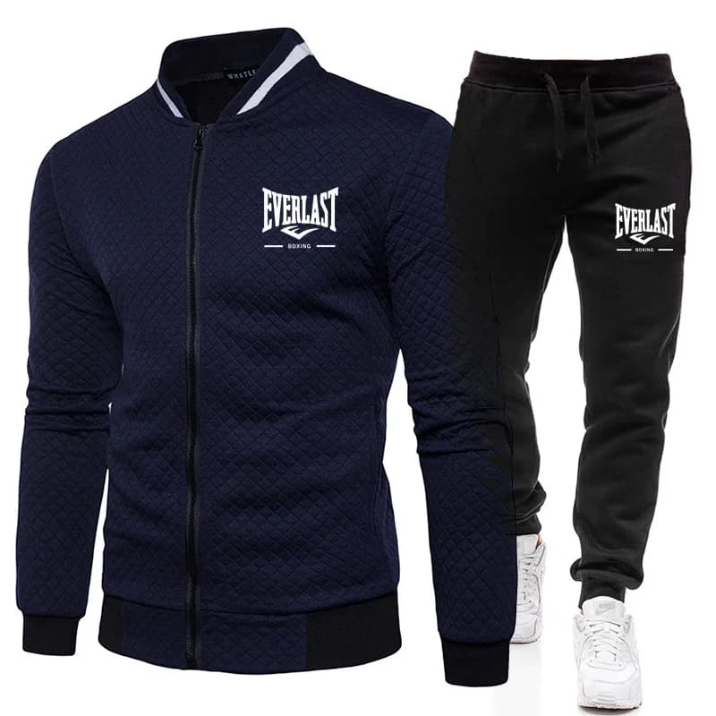 Ensemble de veste et pantalon EVERLAST BOXING pour homme, col montant, style streetwear, printemps-a
