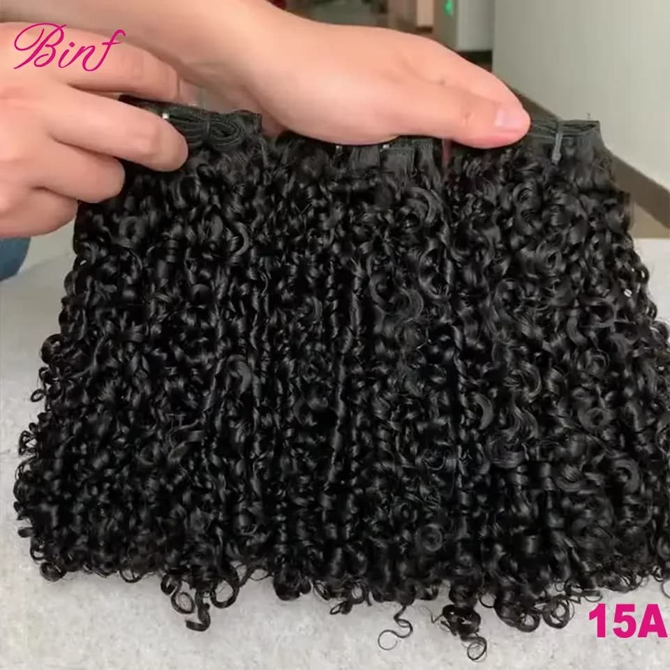Lots de Cheveux Humains Bouclés Pixie, Bundles de Cheveux Bouclés Profonds, Tissage de Cheveux Brési