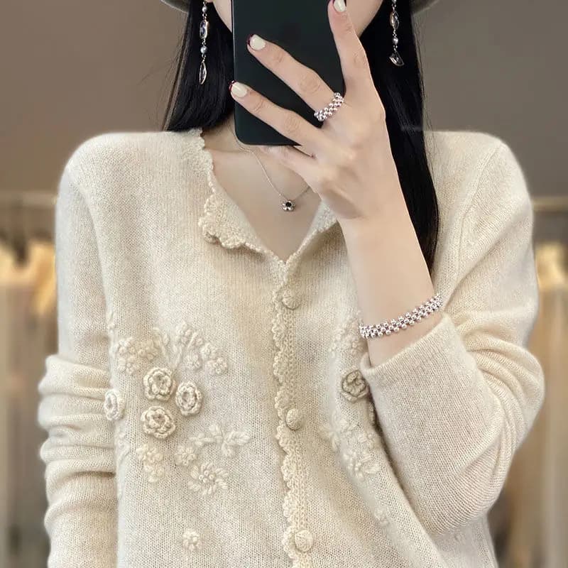 Cardigan Superposé à Col Rond pour Femme, Pull Fin Rose, Printemps Automne 2023