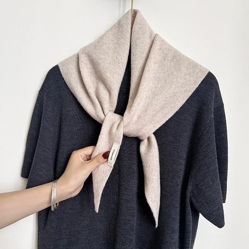 Écharpe tricotée 100% laine pour femme, écharpe chaude d'hiver, couleur unie brillante, châle épais,
