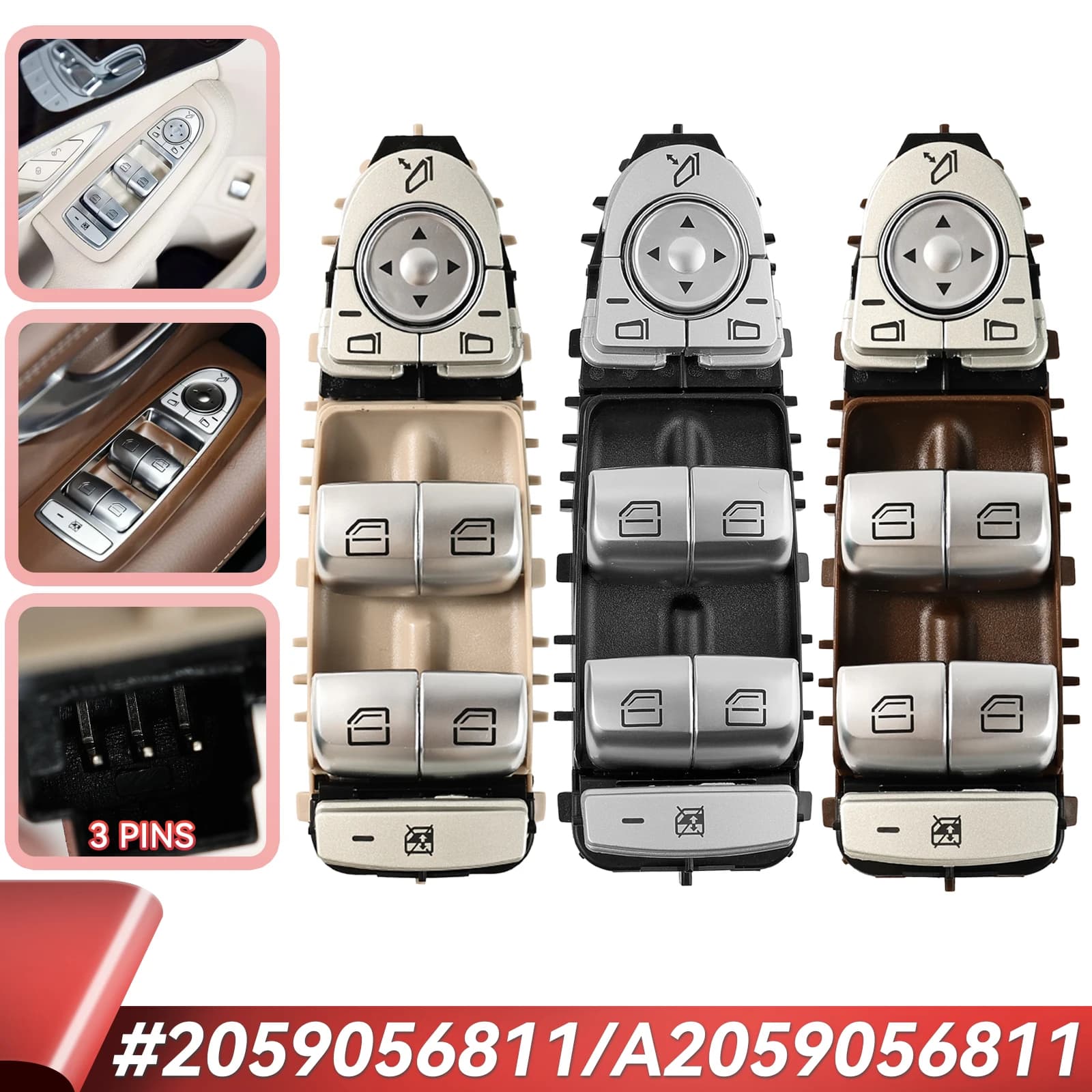 A 2229056800   A 2059056811 2229056800 2059056811   Interrupteur de vitre électrique pour Mercedes-b