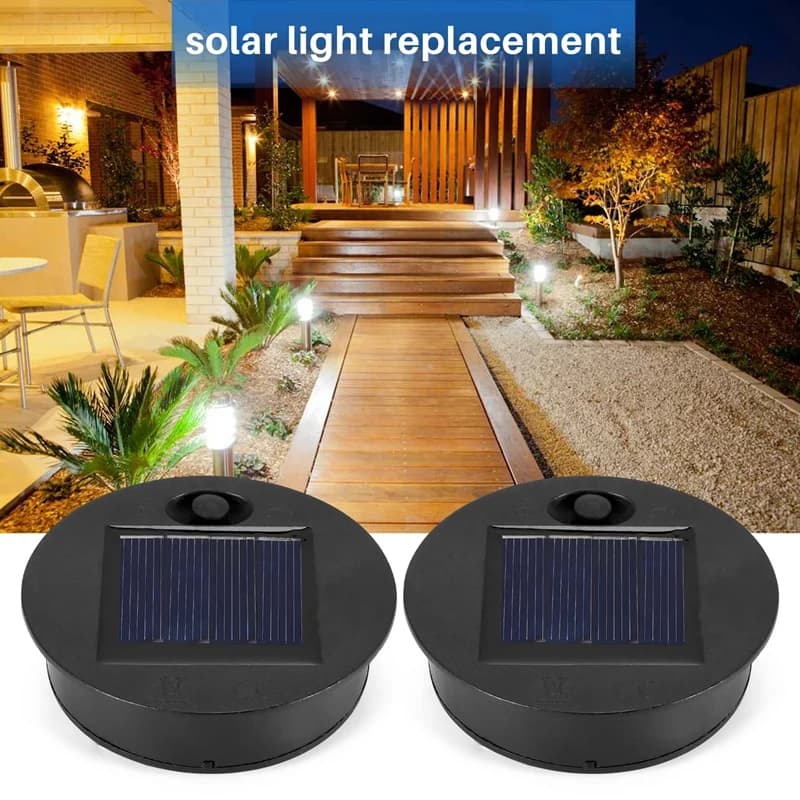 Lanterne Solaire de Remplacement, Éclairage d'Extérieur, Rond, Étanche, 4 Pièces