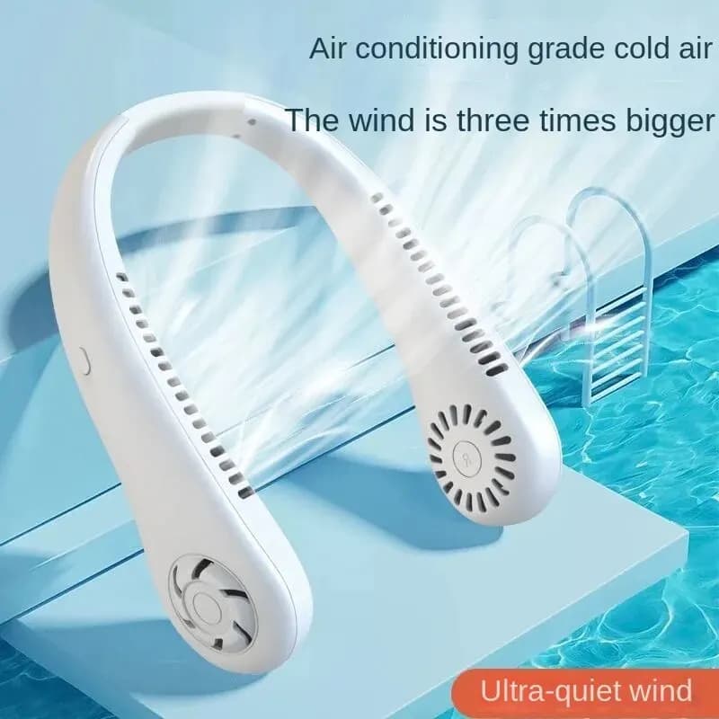 Ventilateur de cou portable sans lame, refroidisseur d'air aste, 3 vitesses, mini ventilateur de spo