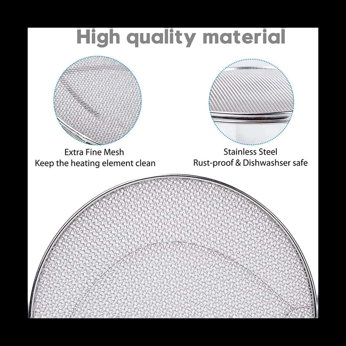 Bouclier anti-éclaboussures en acier inoxydable, accessoires de grille intérieure réutilisables 6 en