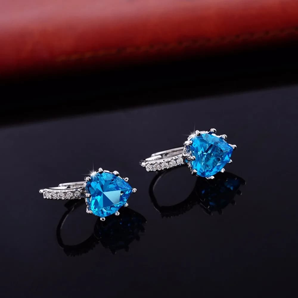 Boucle d'Oreille Romantique en Argent Sterling 925 pour Femme, Bijou en Forme de Cœur, de Clip, avec