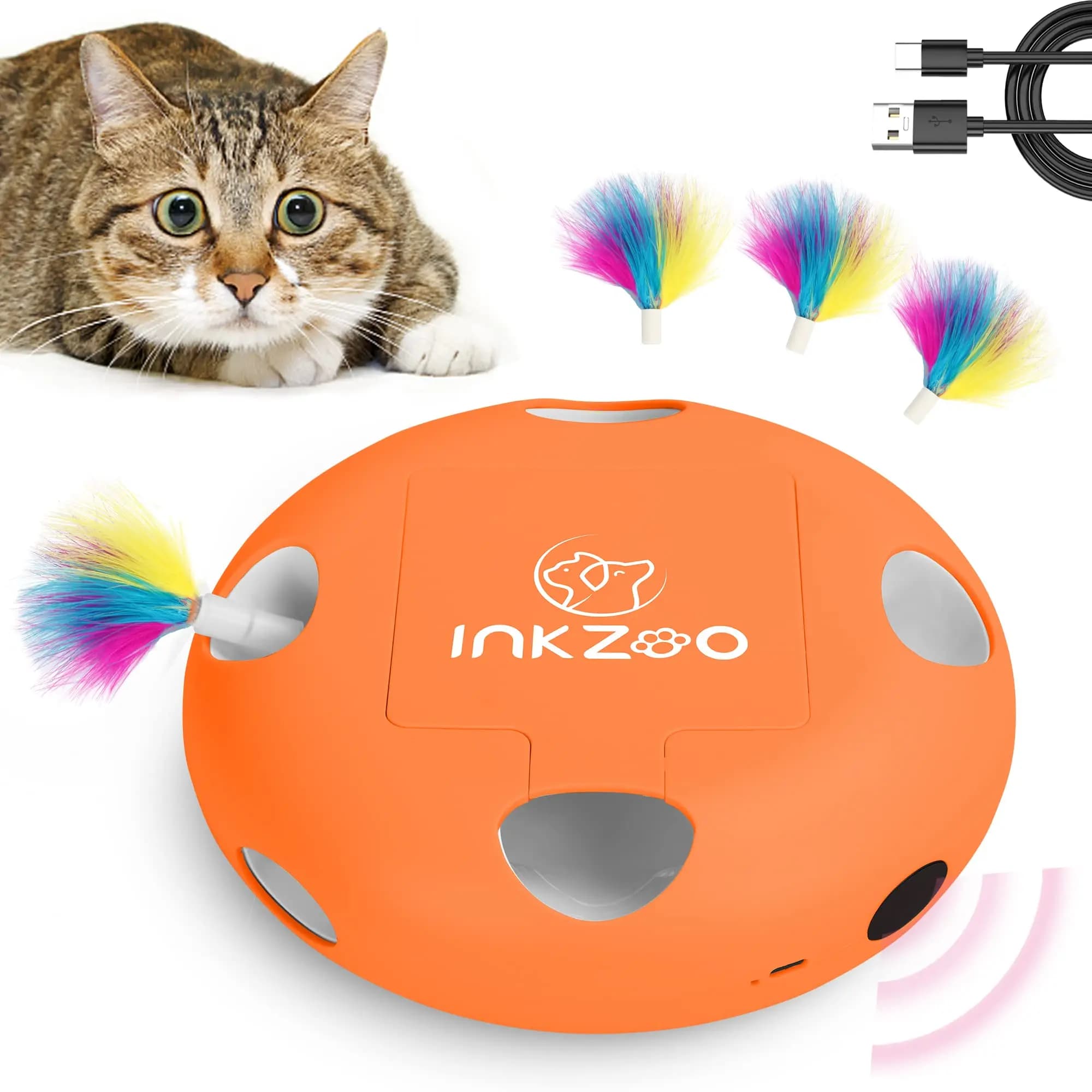 INKZOO-Jouets Interactifs Intelligents pour Chats d'Nik, existent, 7 Trous, pour Chaton, Souris, Wha