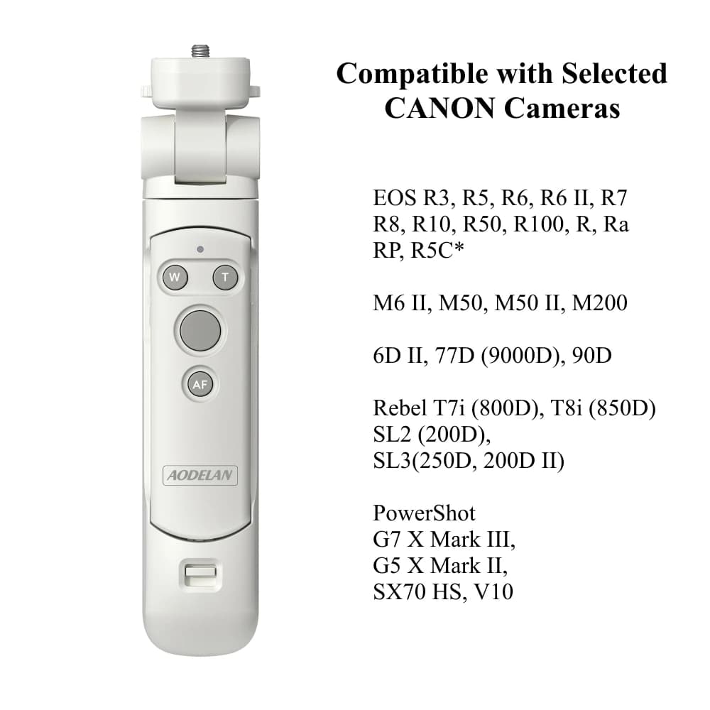 Trépied de prise de vue sans fil blanc avec télécommande pour ZV-E10 Sony, A6700; IL V10 R50 R6II; A