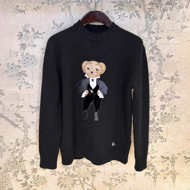 Teddy Bear vacances métallique cachemire tricot pull ample tricots pull à manches longues hauts mant