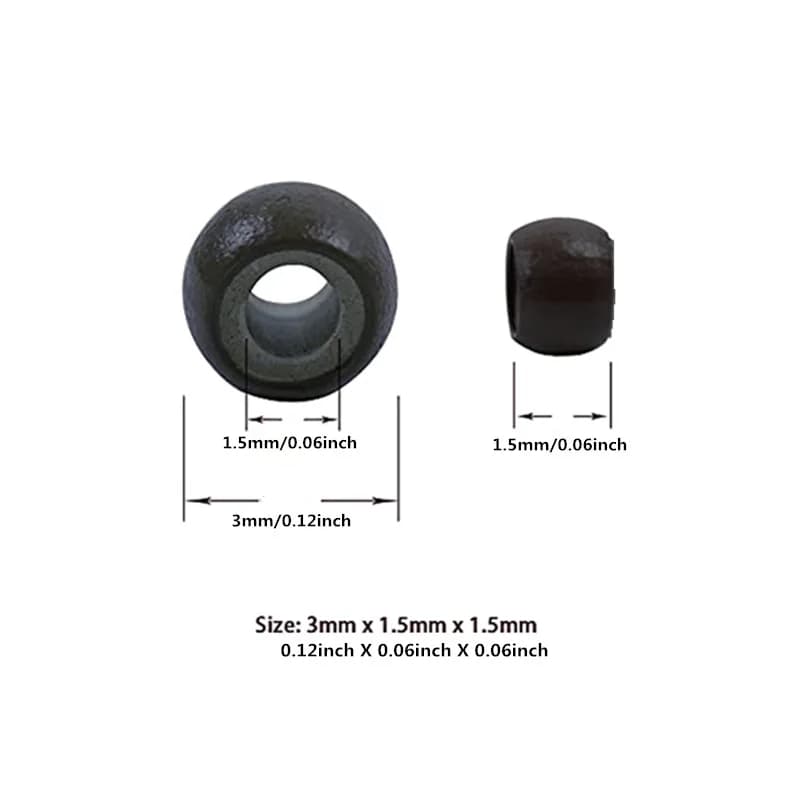 500 pièces perles d'anneau en cuivre 3.0mm nano perles d'anneau doublées de silicone micro pour exte