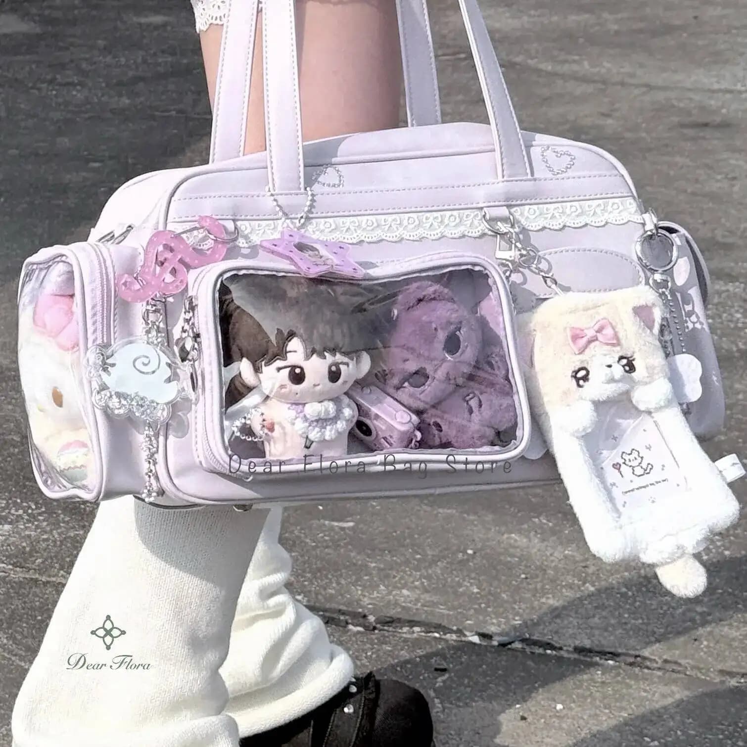 Nouveau sac à bandoulière Y2K grande capacité style JK, sac à dos transparent mignon pour fille, sac