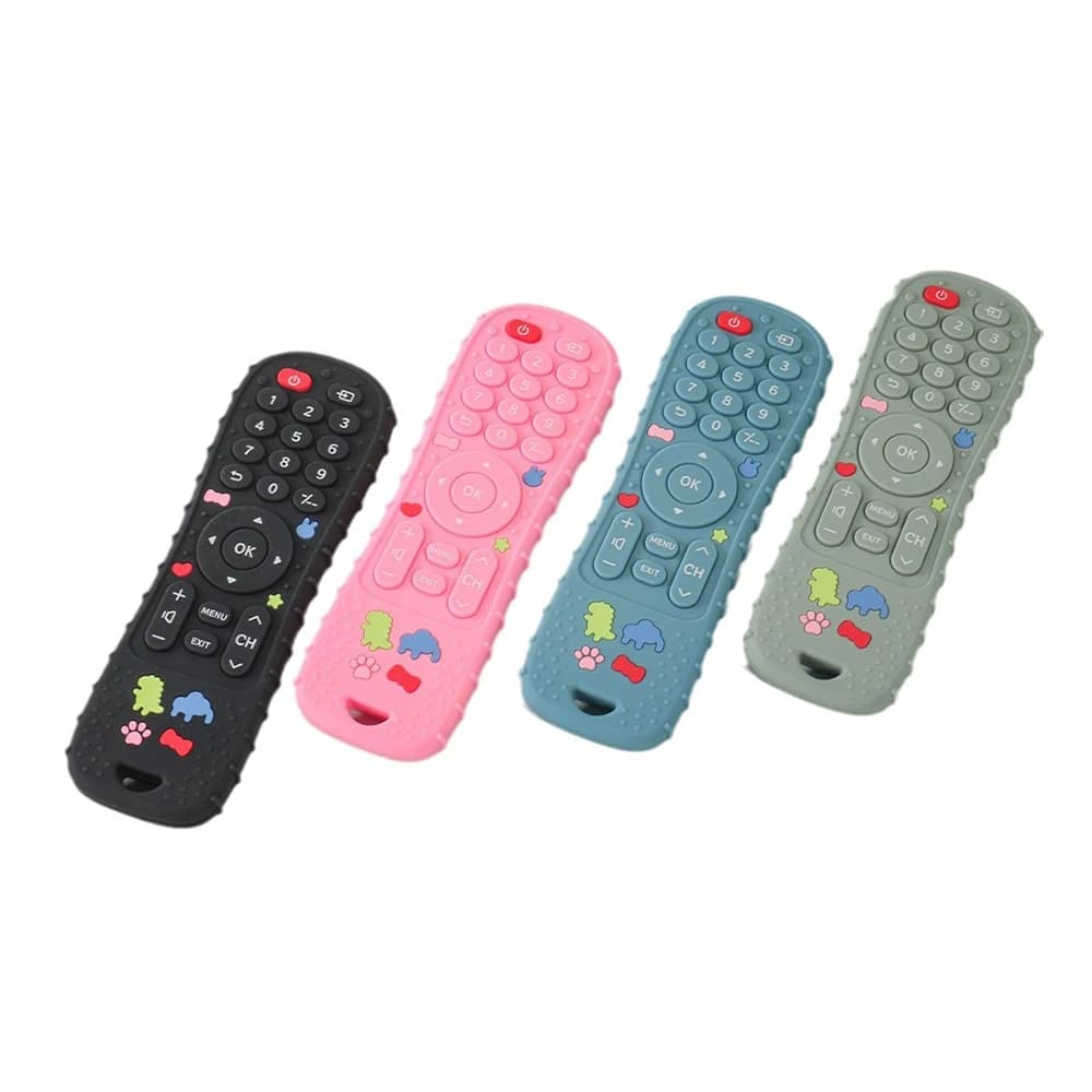 1PC Silicone bébé jouets TV télécommande forme anneau de dentition jouet sans BPA Silicone dentition
