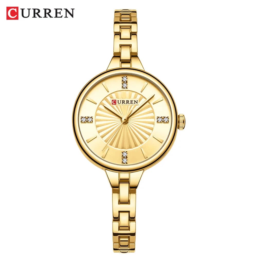 CURREN 9097 montre à Quartz pour femmes de marque supérieure mode décontractée or argent étanche bra