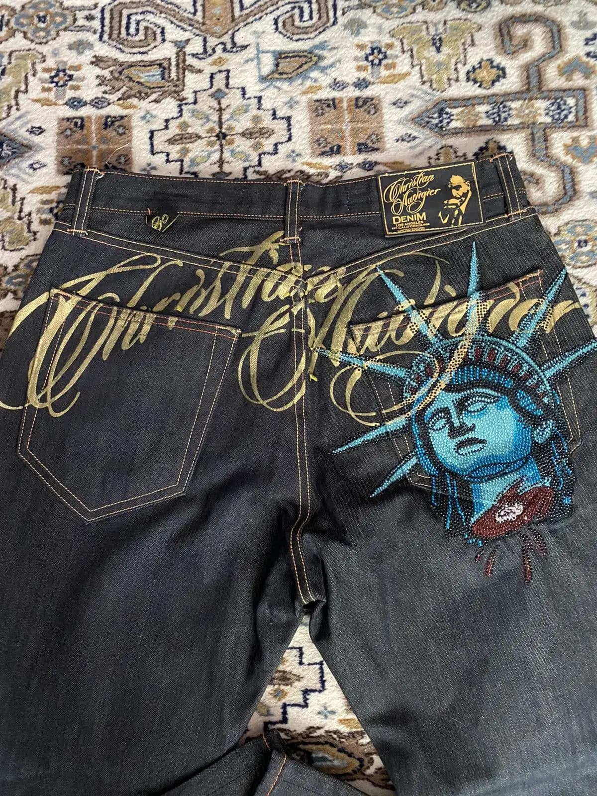 Vêtements pour femmes Harajuku Y2k années 2000, jeans vintage Statue de la Liberté, jeans décontract