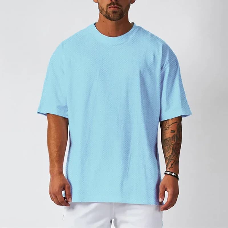 T-Shirt de Sport de course pour hommes, ample, surdimensionné, vêtements d'entraînement, de musculat
