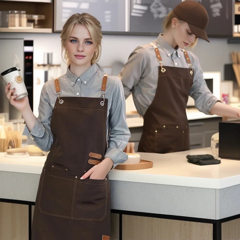 Tablier de cuisine imperméable, tablier de cuisine professionnel, uniforme de travail de serveur de 