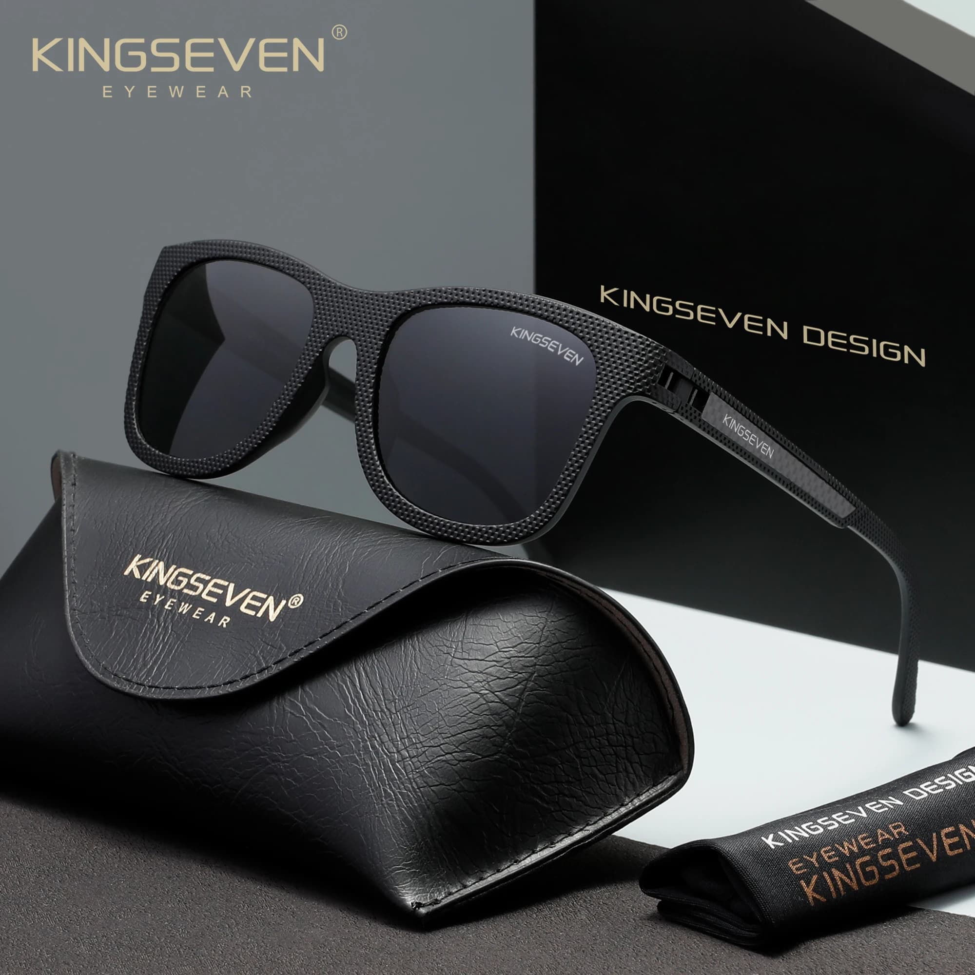 KINGSEVEN Lunettes de soleil polarisées UV400 tendance pour hommes et femmes, montures classiques et