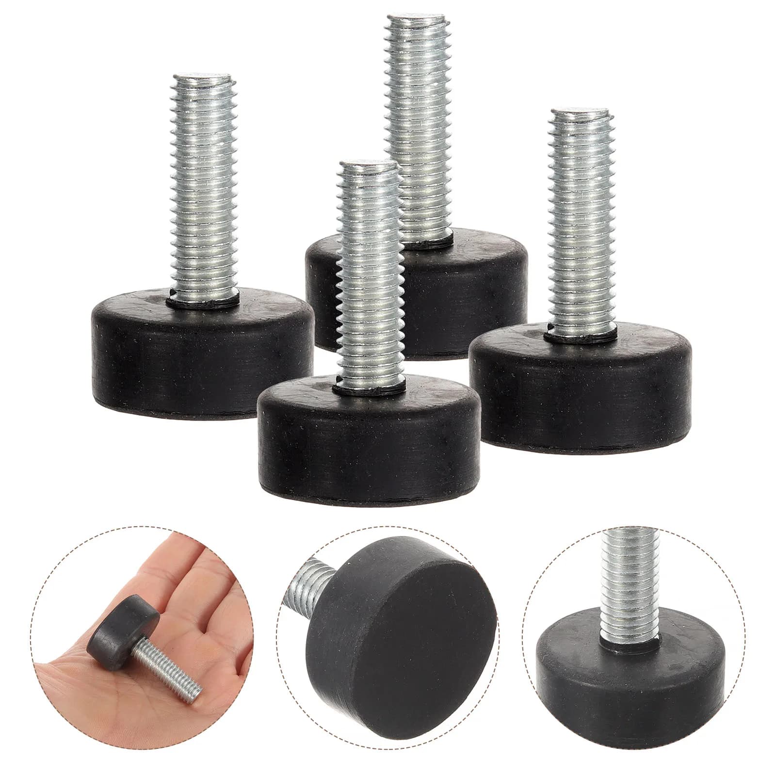 Niveleurs de meubles pieds en caoutchouc réglables, vis M8 de 25mm, robustes, antidérapants, Absorpt