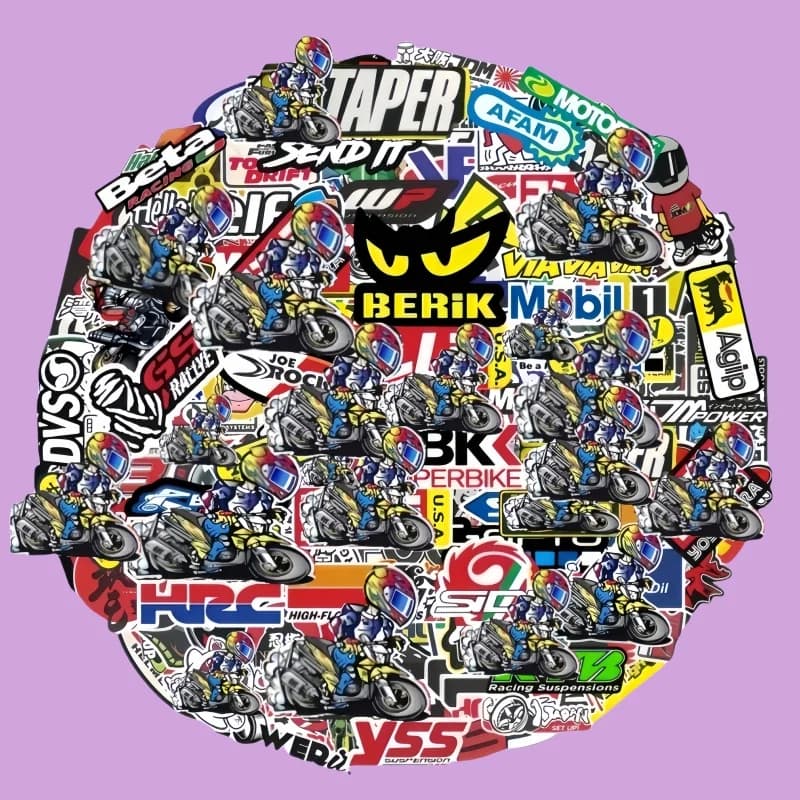 Autocollants Ornementaux Aléatoires pour Casque de Moto, Ensemble de Logos Précieux, Sponsor de Cour