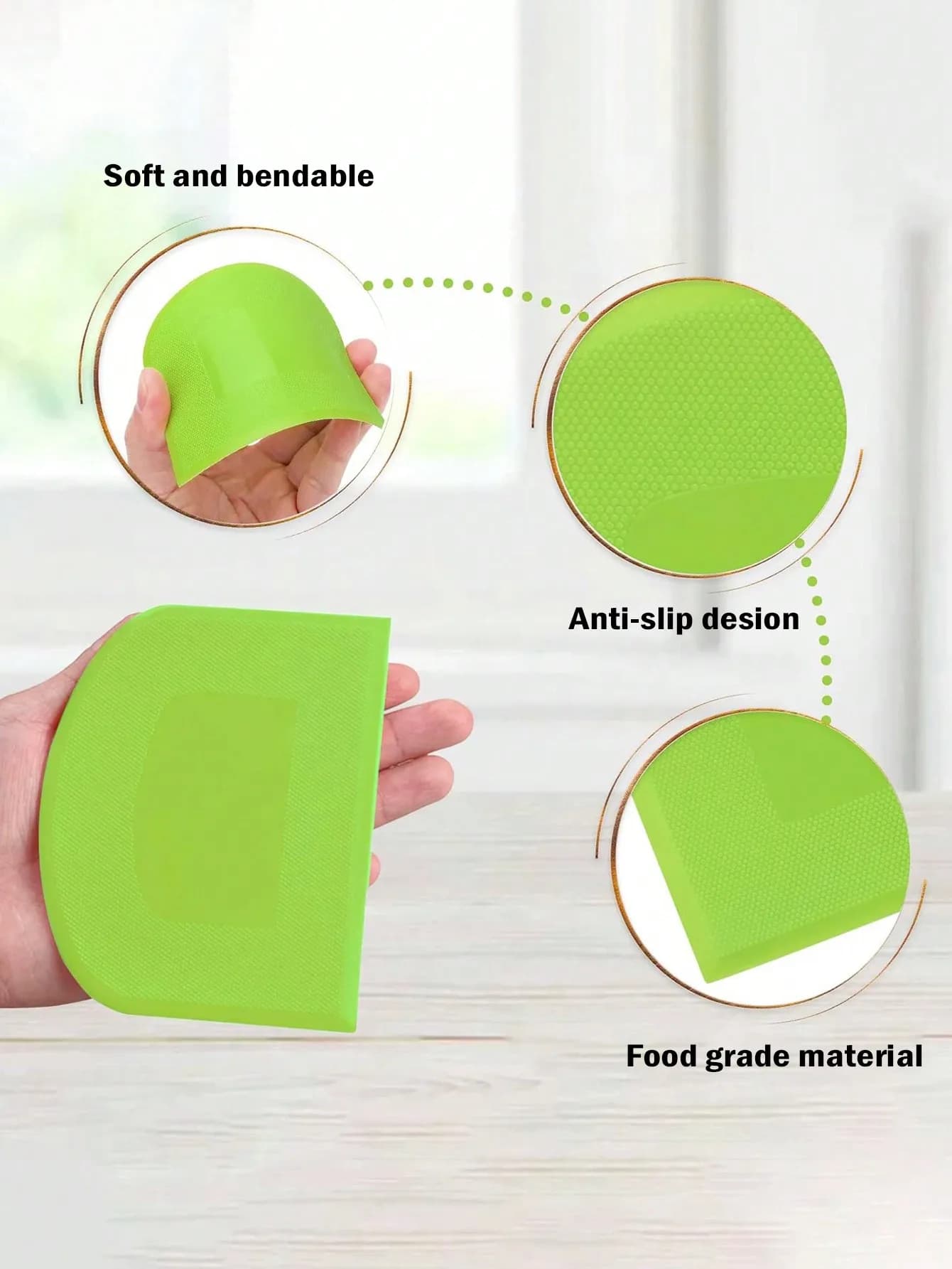 Leeseph 2 pièces bol grattoir à pâte coupe-pâte en plastique sûr aux aliments banc Flexible grattoir
