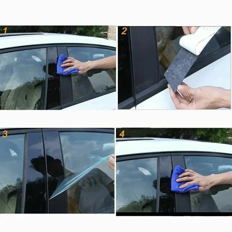 Autocollants de garniture de porte de poteaux de pilier de fenêtre de voiture pour Porsche Panamera,