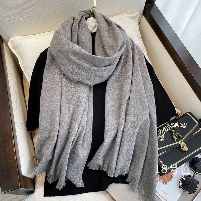 17 couleurs hiver chaud solide cachemire écharpe pour femmes grand 70*200 cm Pashmina châle envelopp