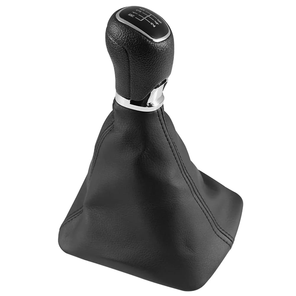 Pommeau de levier de vitesse de voiture en cuir chromé, couvercle de botte pour Skoda Octavia A5 A6 
