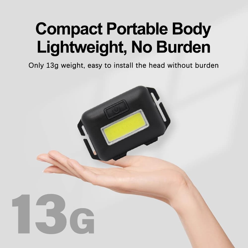 Mini phare COB LED phare 3 Modes étanche phare tête lampe de poche torche lanterne pour Camping en p