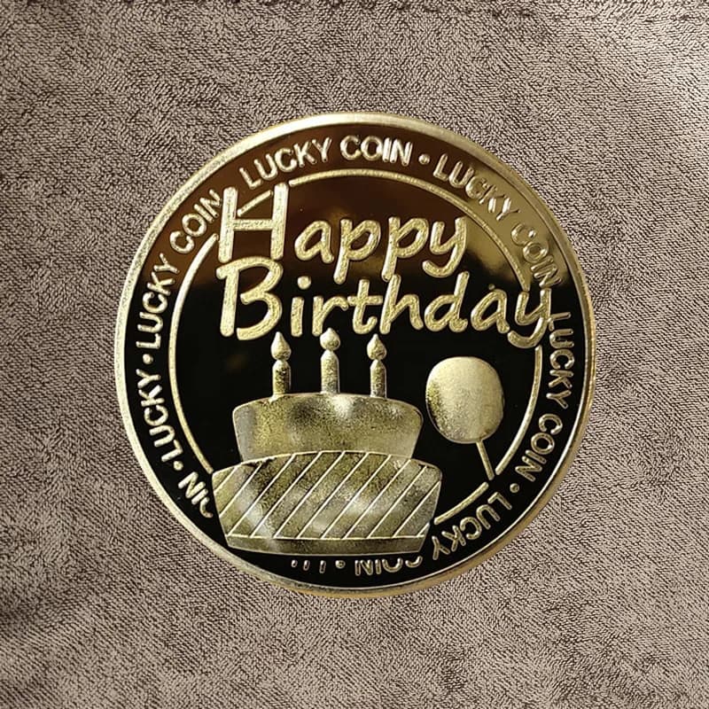 Pièce de Collection porte-bonheur joyeux anniversaire, pièces commémoratives, cadeau d'anniversaire,