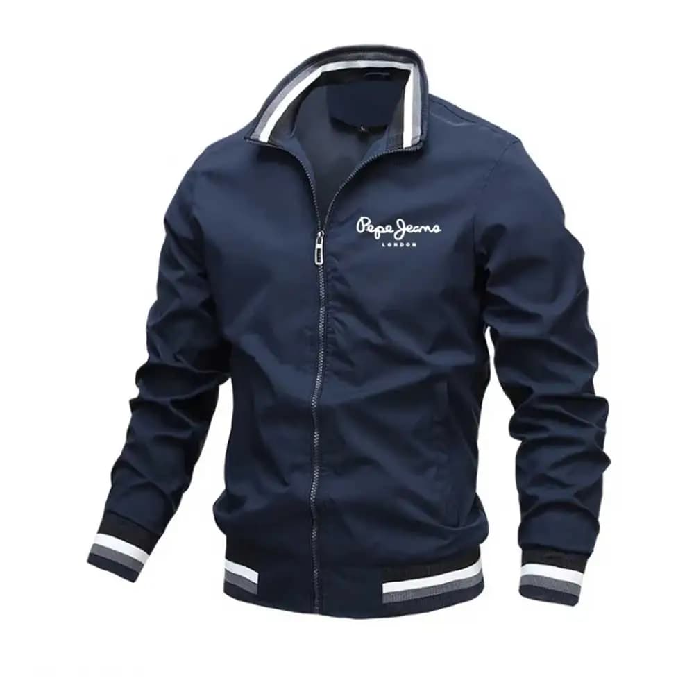 Nouvelle veste décontractée à col montant pour homme, printemps et automne, fermeture éclair, veste 