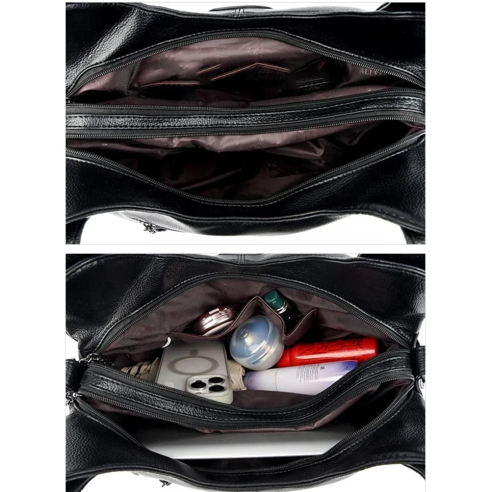 Sacs à main de luxe pour femme en cuir souple de haute qualité à deux couches, style moto, pour mère