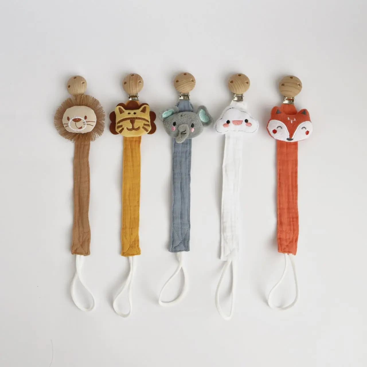 Attache-sucette pour bébé, 1 pièce, chaîne de sucette en bois de coton pour nouveau-né, porte-tétine