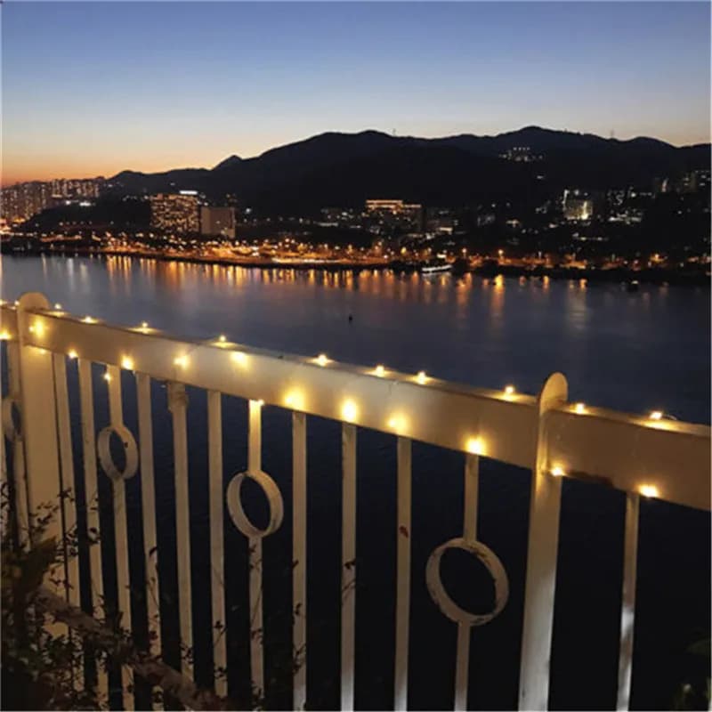 Guirxiété solaire LED étanche en cuivre nickel é, lumière extérieure, guirxiété lumineuse, fête de N