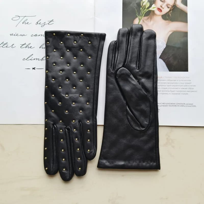 Nouveaux gants d'hiver en peau de mouton pour femmes avec écran tactile et gants en cuir véritable d